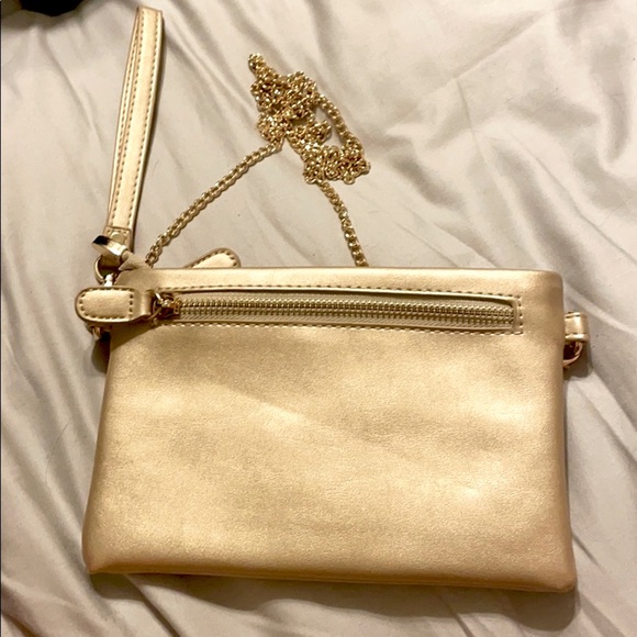 Gold Wristlet Shoulder Chain Purse - Picture 3 of 4